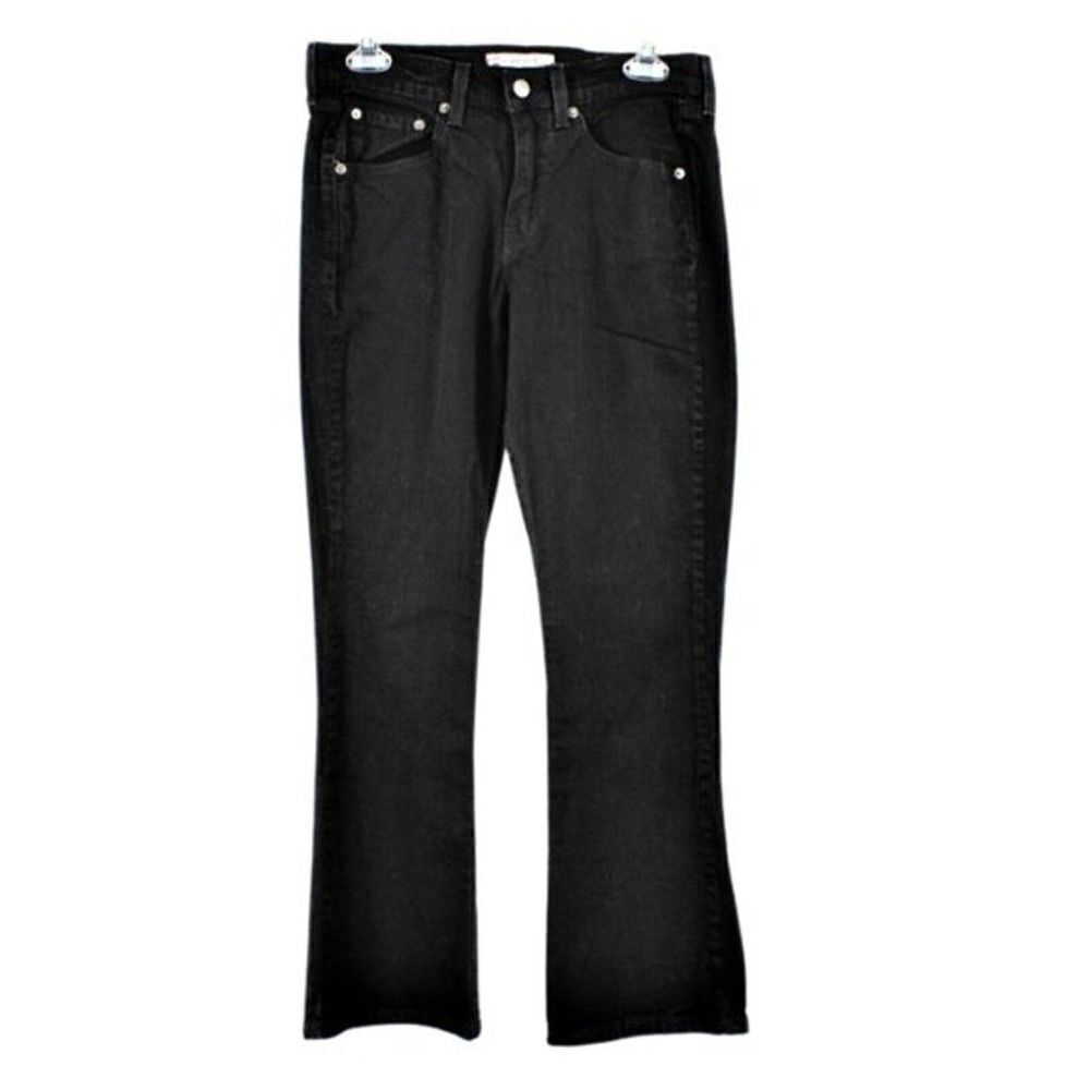 Levi’s Strauss Jeans Signature Stretch Bootcut Mid Rise Black Denim Size 8 Short